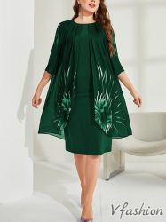 Елегантна рокля с тюл - зелена - 176810