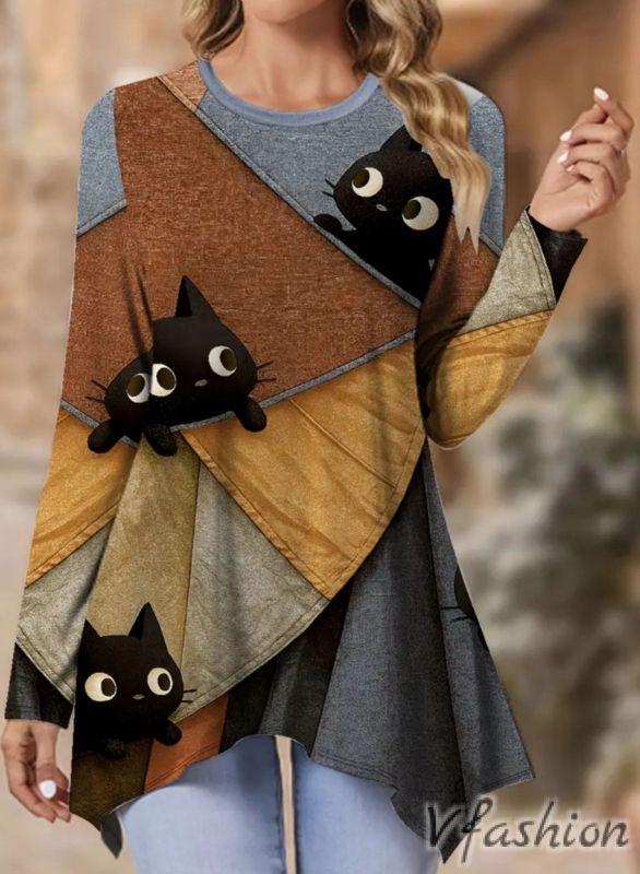 Асиметрична туника с котета