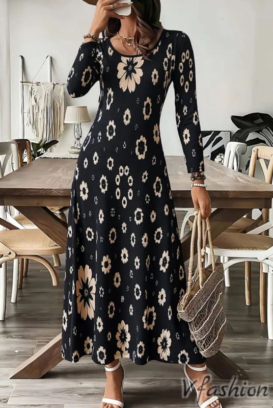 Еластична рокля на цветя