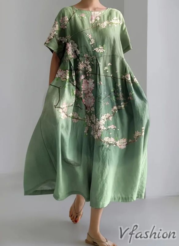 Рокля на цветя с джобове