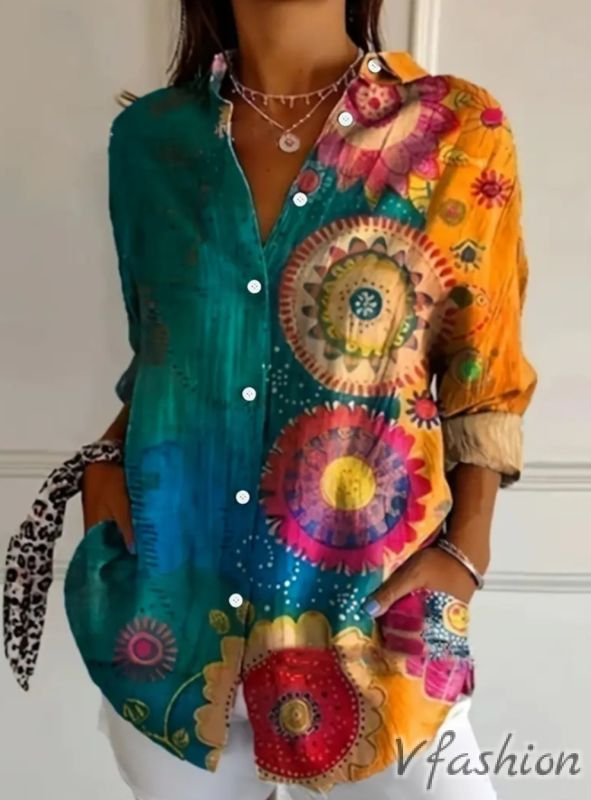 Риза с бохо принт