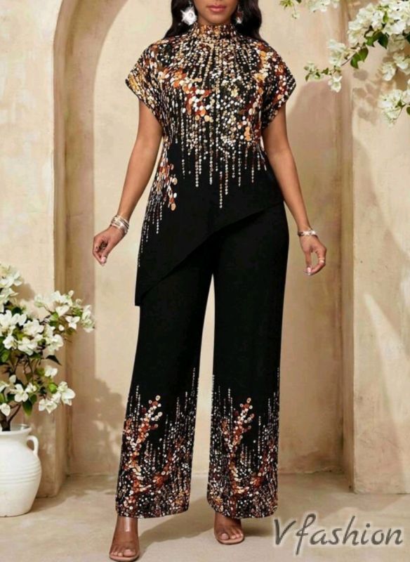 Комплект панталон и блуза с принт