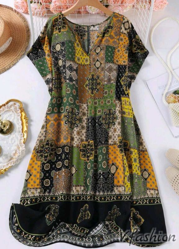 Лятна рокля с пачуърк принт