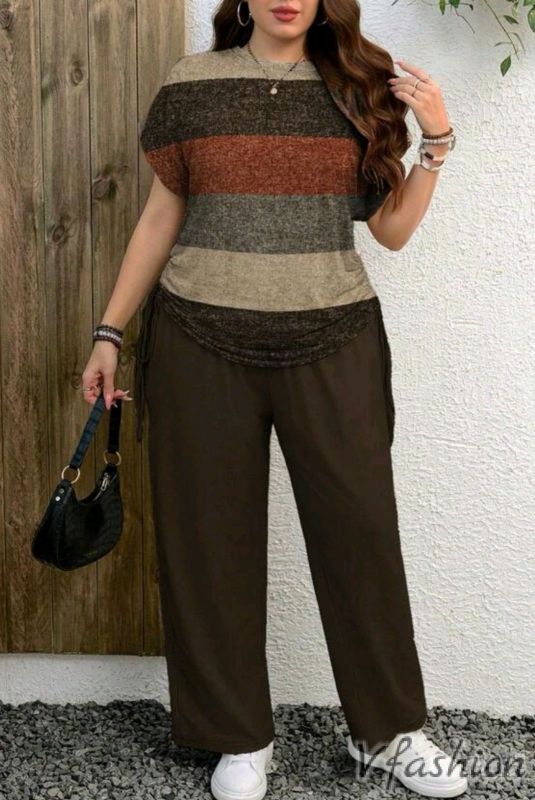 Комплект панталон и блуза на райе