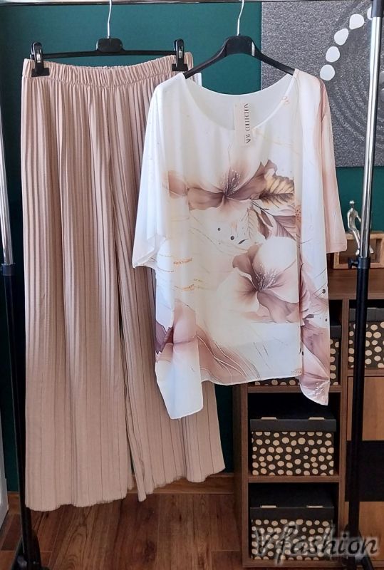 Комплект панталон солей и шифонена блуза