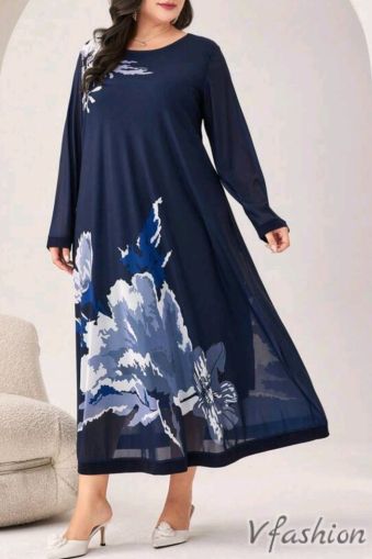 Дълга рокля с флорални мотиви - 178400