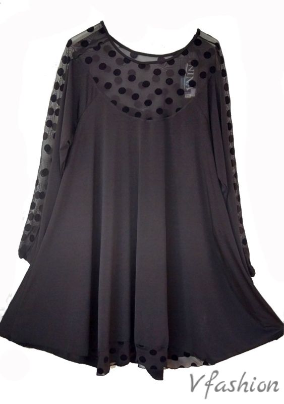 Широка туника с тюл 