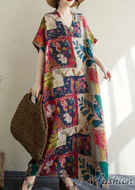 Дълга рокля с бохо принт