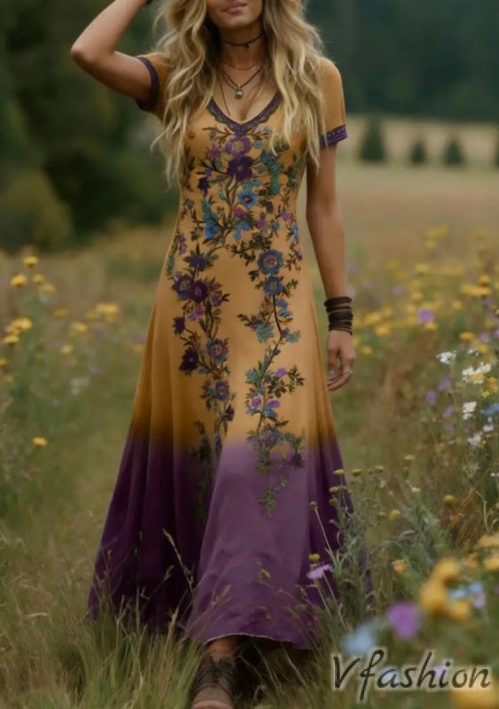 Еластична рокля с принт цветя