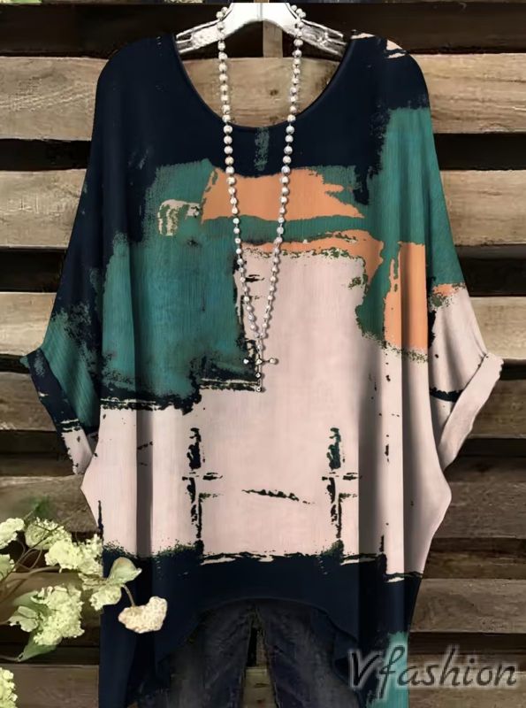 Еластична блуза с принт