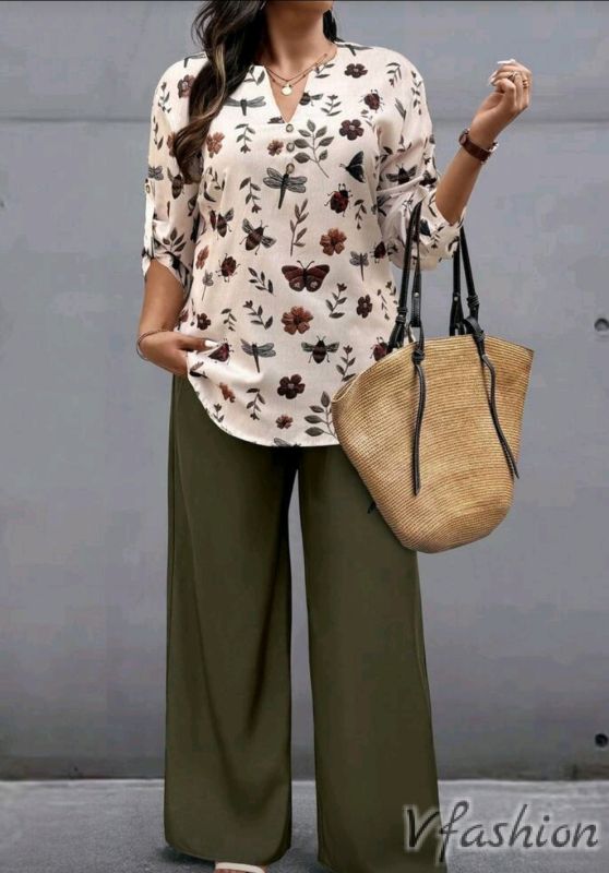 Комплект панталон и риза с принт