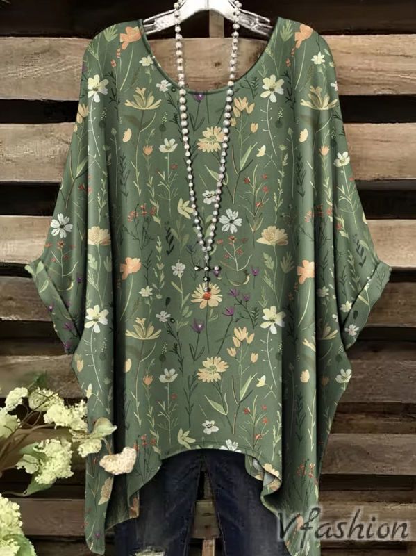 Еластична блуза на цветчета