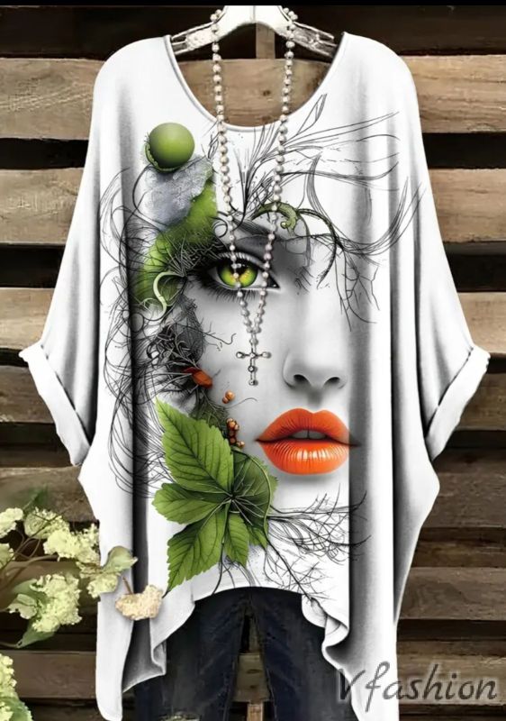 Еластична блуза с принт жена