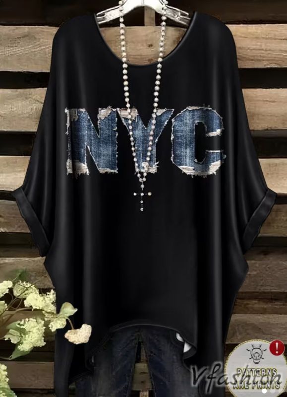 Еластична блуза с надпис