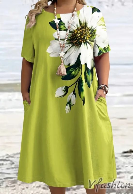 Еластична рокля с джобове