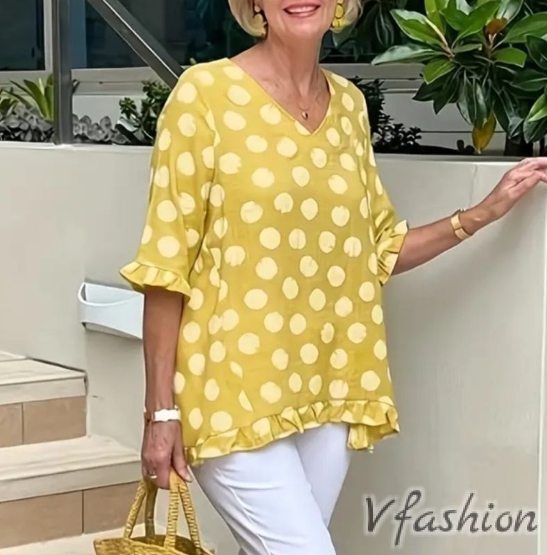 Туника с волани - жълта