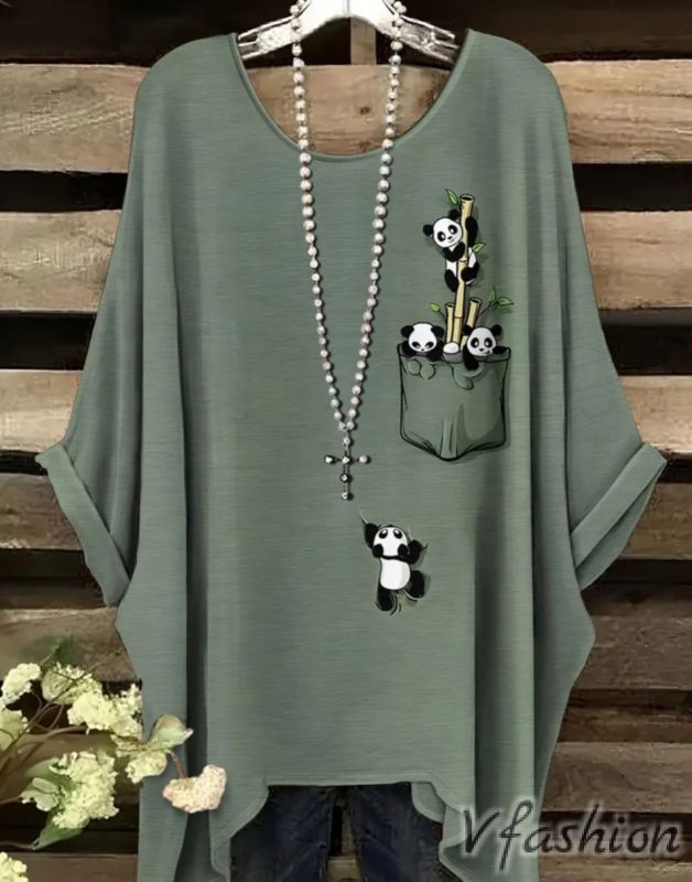 Еластична блуза с принт