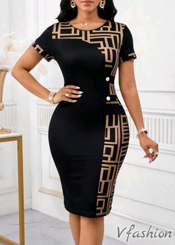 Права рокля с принт