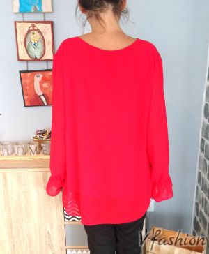 Елегантна блуза шифон - червена - 176891