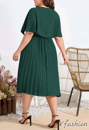 Елегантна рокля плисе - зелена - 176927