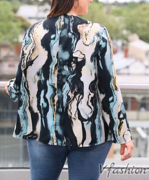 Елегантна блуза в преливащи цветове - 177048