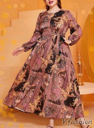 Дълга рокля - бароков принт - 177201