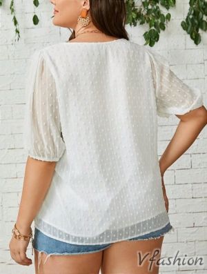 Елегантна блуза - бяла - 177535
