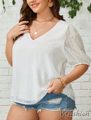 Елегантна блуза - бяла - 177535