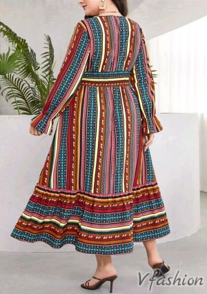 Дълга рокля етно десен - 177590