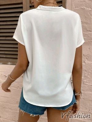 Риза с принт пеперудки - бяла - 177657