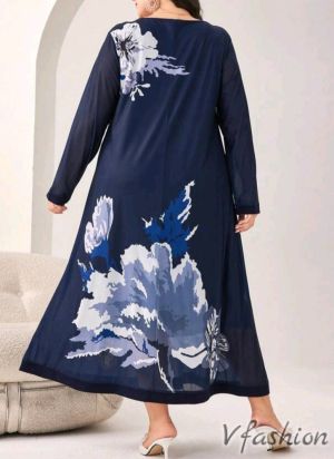 Дълга рокля с флорални мотиви - 178400
