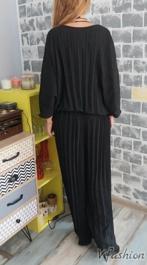 Комплект панталон и блуза солей - черен - 179254
