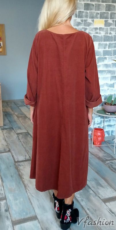 Джинсова рокля с цветя - керемидена