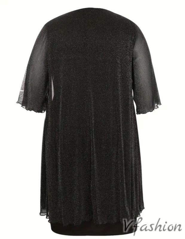 Официална рокля с наметало - черна