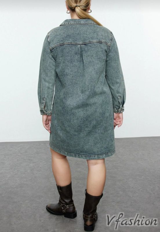 Дънкова рокля с цип