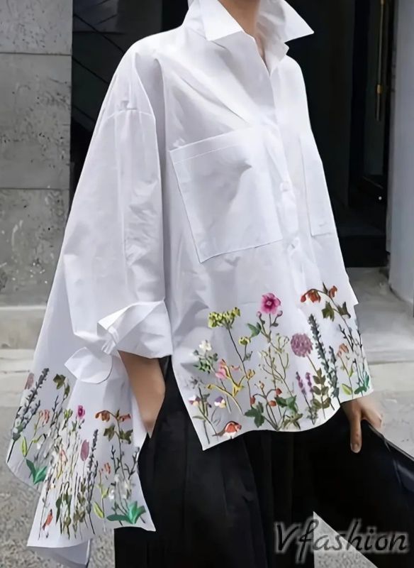 Асиметрична риза на цветя