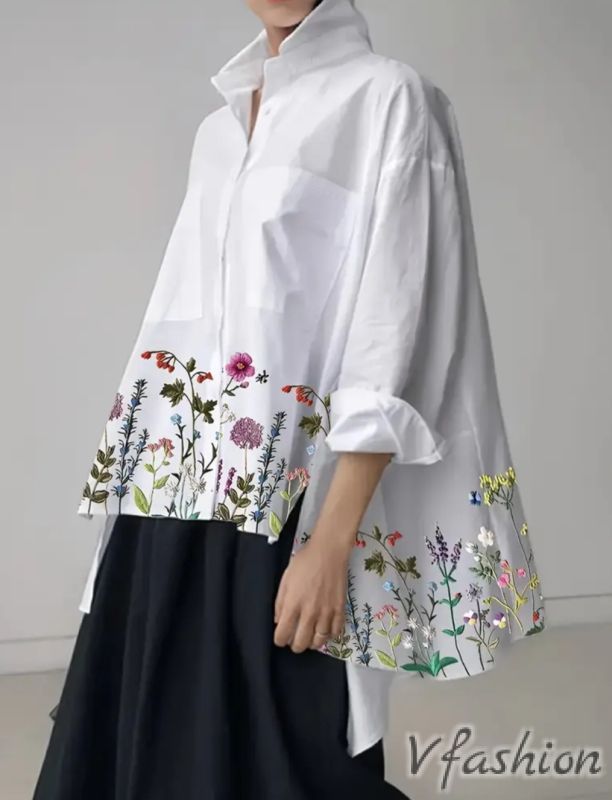 Асиметрична риза на цветя