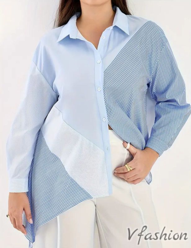 Асиметрична риза на ситно райе