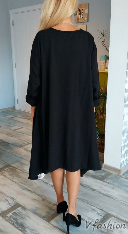 Разкроена рокля/туника с арт принт