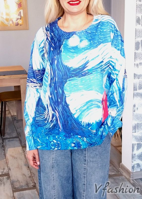 Пуловер с арт принт