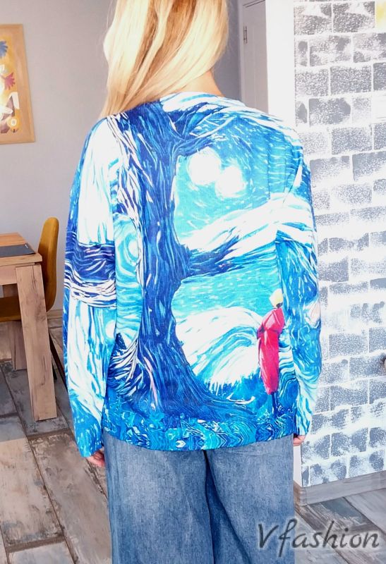 Пуловер с арт принт