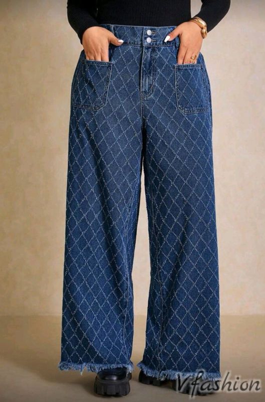 Дънки с геометрични мотиви