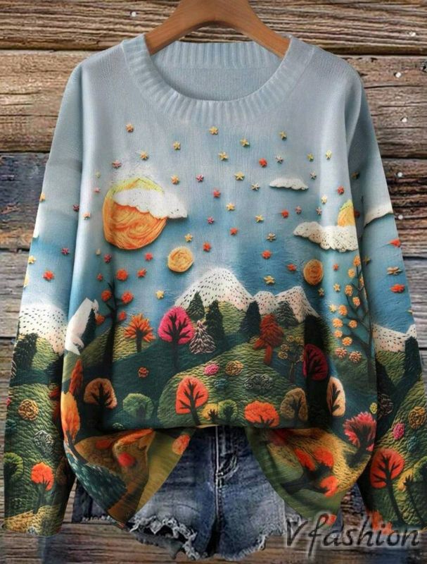 Пуловер с арт принт