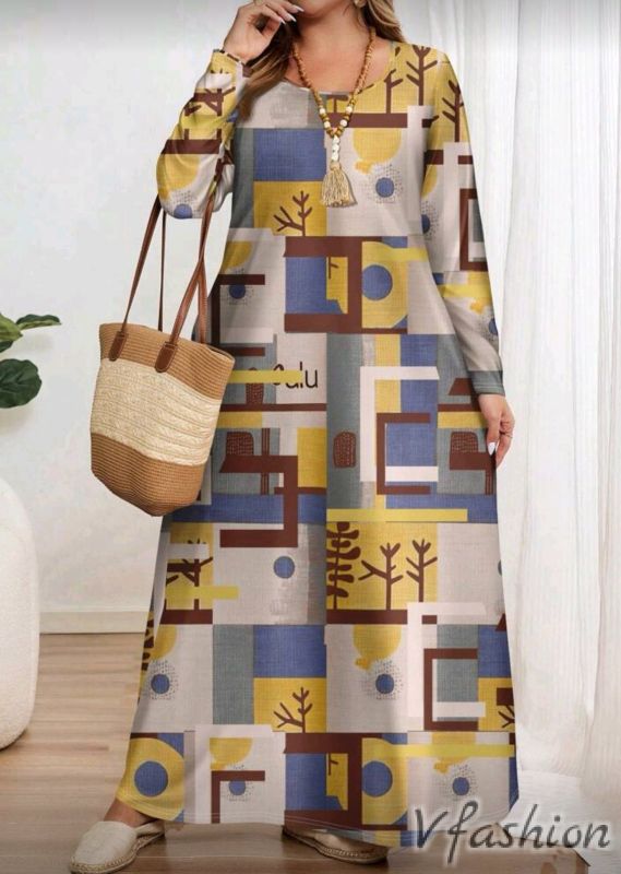 Рокля с джобове и арт принт