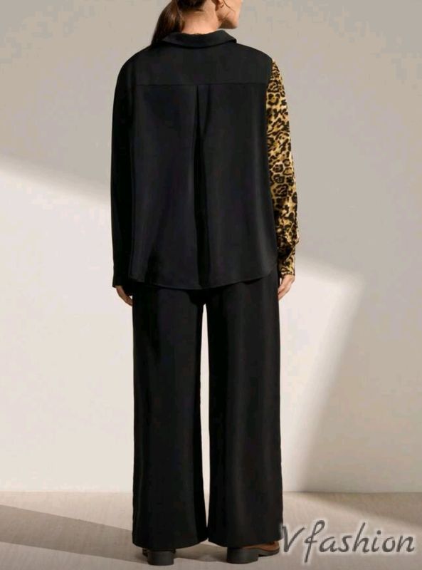 Комплект панталон и риза с леопардов принт