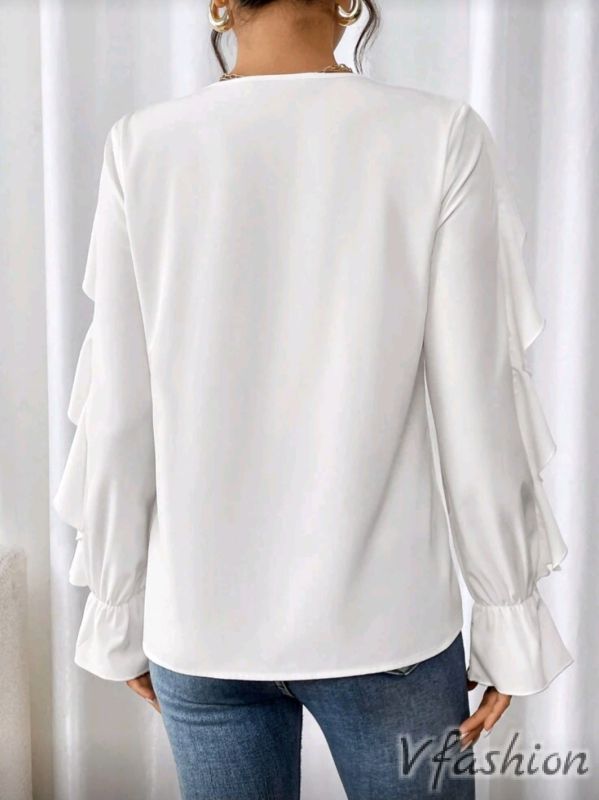 Риза с волани - бяла