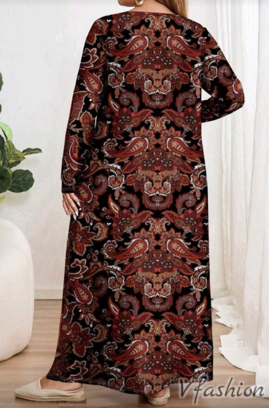 Рокля с джобове - пейсли принт