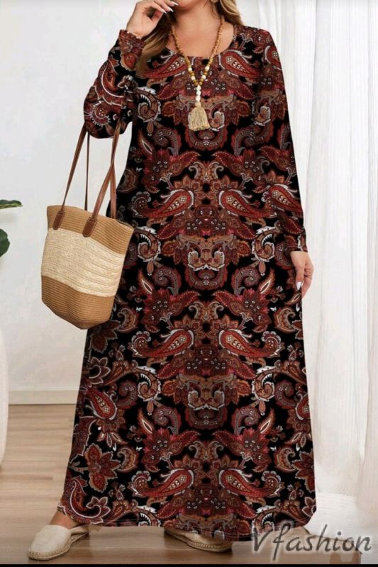 Рокля с джобове - пейсли принт