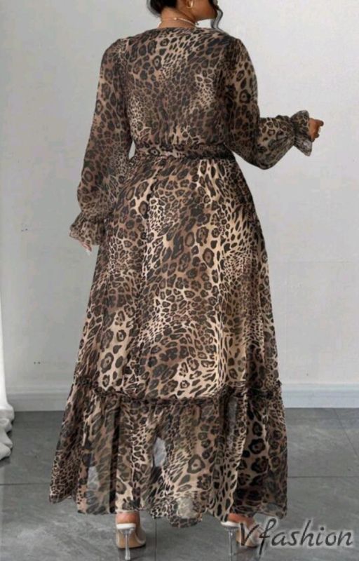 Ефирна рокля с леопардов принт