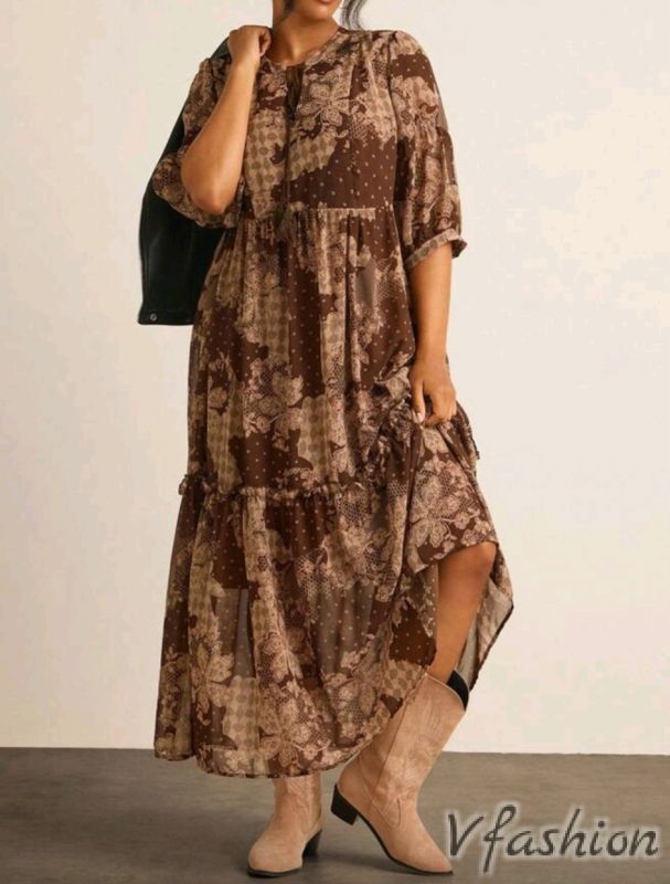 Шифонена рокля с волани